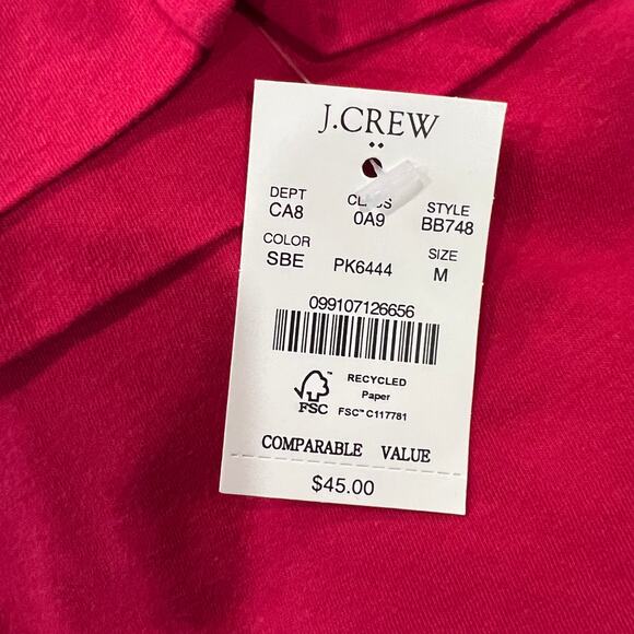 NWT J. Crew Scarlett Berry Pink Tissue Turtleneck - SIZE LARGE - Picture 7 of 11